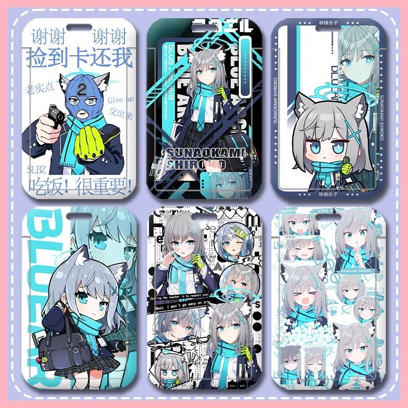 [Guyn] Hộp đựng thẻ Blue Archive Sunaokami Shiroko Blue Archive Sand Wolf White Child Campus Card Th