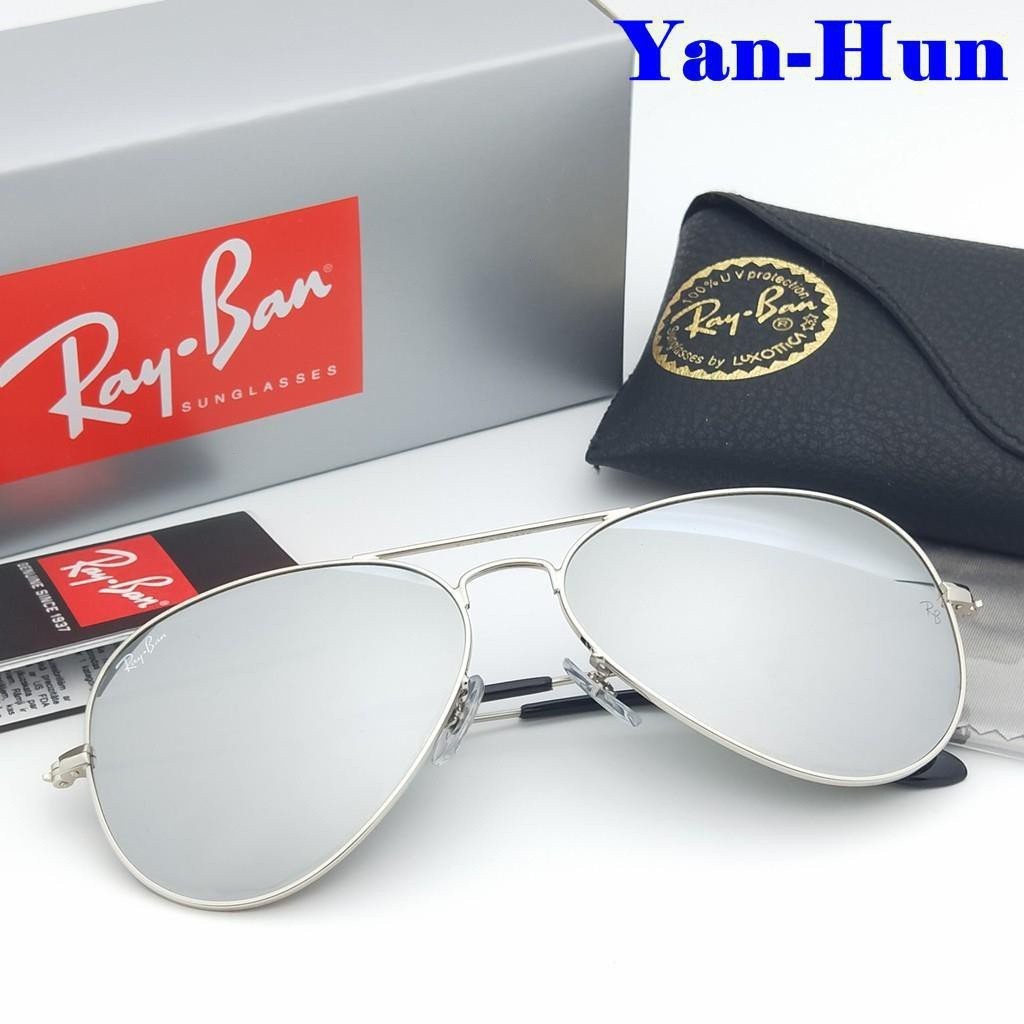 Kính Mát Kim Loại Rayban Chính Hãng Cho Phi Công Rb3025 3026 Gương Bạc Lái Xe Ống Kính Xqnr B8Hv K1Rs Wgfx