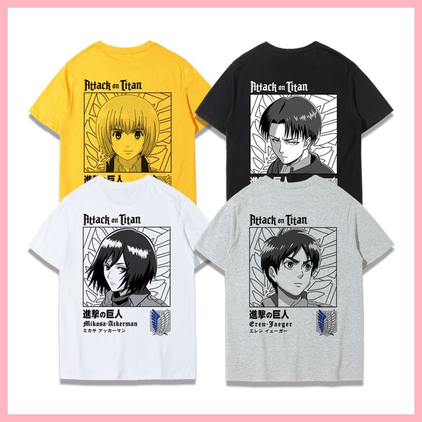 Áo Tay Ngắn Tấn Công Titan Levi Eren Tấn Công Titan Chung Áo Đôi Cánh Tự Do Allen Mikasa Levi Eren C