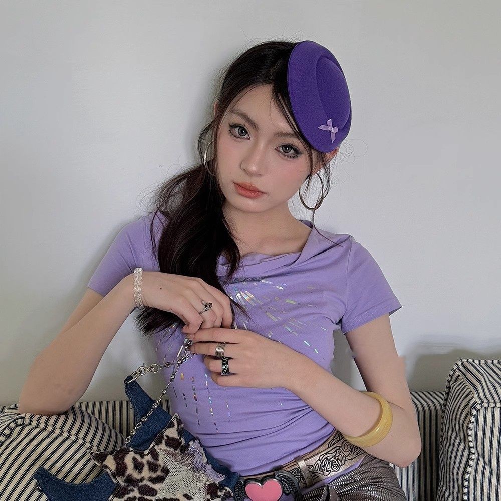 Mũ Thủy Thủ Nơ Hồng & Tím, Phù Hợp Style JK Hàng Ngày