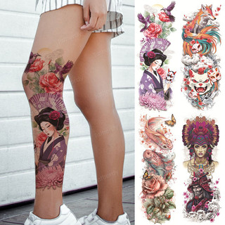  Kích Thước Lớn Full Cánh Tay Tay Chân Tạm Thời Hình Xăm Dán Nhật Bản Geisha Cáo Hoa Mẫu Đơn Rồng Hình Xăm Cơ Thể Nghệ Thuật Nữ Cô Gái Giả Hình Xăm 