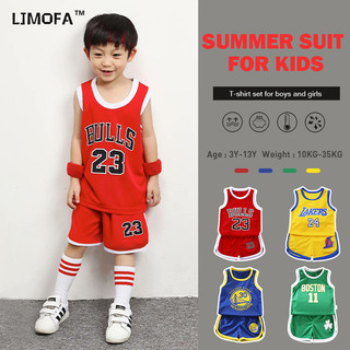 Ljmofa Kids Hai Mảnh Áo Bóng Rổ NBA Kobe Bryant Cho Trẻ Em Không Tay Top Trang Phục Thể Thao Cho Bé Trai 3-13 Tuổi