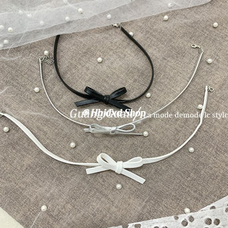 2024 Phong Cách Mới Nơ Da Vòng Cổ Hot Girl Retro Vòng Cổ Nữ ins Hợp Thời Trang Thiết Kế Niche Xương Đòn Dây Xích