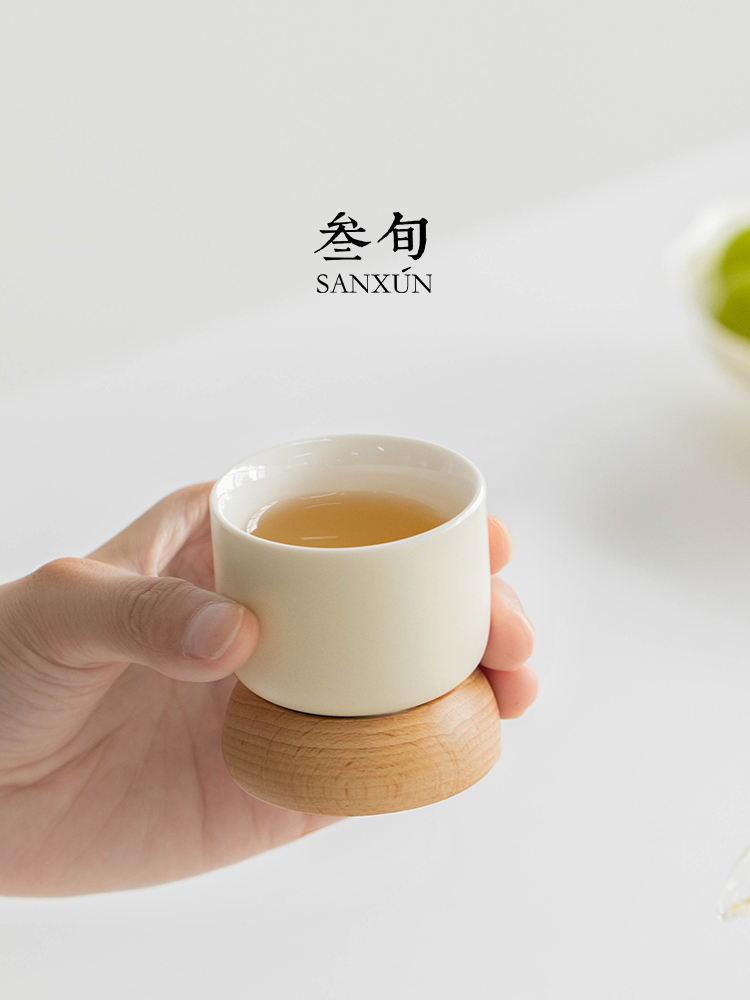 Sanxun Muxin Trà Master Cup Gốm Đơn Cốc Hộ Gia Đình Đơn Giản Trà Cá Nhân Uống Đặc Biệt Trà Ánh Sáng 