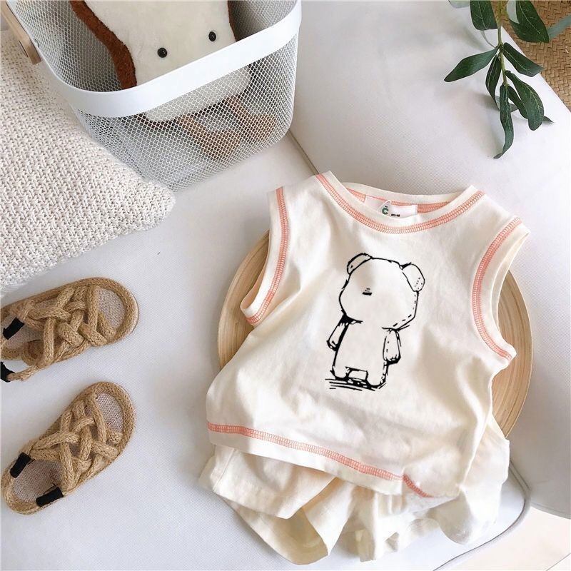 COMIMO Set Tanktop Năng Động Cho Bé – Áo Sát Nách Phối Quần Short Thể Thao Mùa Hè 6–20kg (80–120)