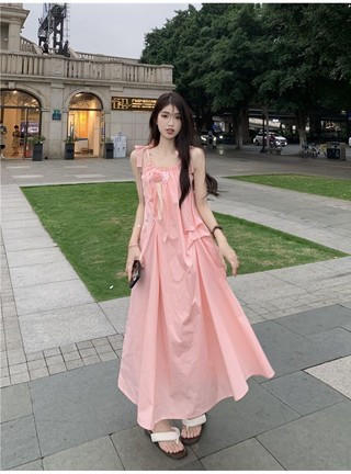 Váy Dài Phong Cách Pháp Giản Dị Nghỉ Mát Cho Nữ Mùa Hè Mới
