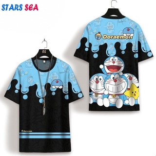 [Sẵn sàng] Áo thun Doremon dễ thương Áo thun ngắn tay Unisex Jingle Cat Dễ thương Emoji Tee dành cho người lớn Đồ họa Áo thun 3D thông thường