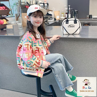 [Sản phẩm mới] Xuân Thu Phong Cách Mới Áo Khoác Bé Gái Thời Trang Trẻ Em Đồng Phục Bóng Chày Mùa Thu Bé Gái Thể Thao Mùa Thu