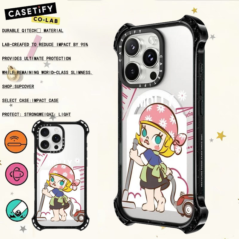 Casetify molly clean Pattern Bounce Case Hút từ tính Mặt sau Acrylic cứng cho iphone 14 14pro 14prom