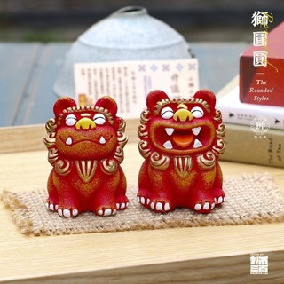 Sư tử Ba trăm | Lion Yuanyuan Guochao Đồ trang trí bằng nhựa sư tử văn hóa và sáng tạo Chợ chợ S