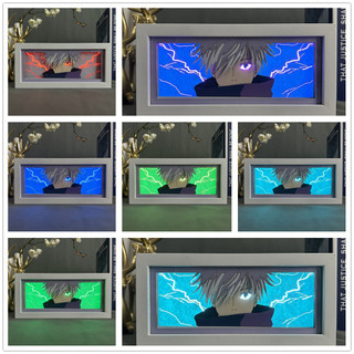 Satoru Gojo Mắt Mặt Hộp Đèn Jujutsu Kaisen Lightbox Manga 3D Papercut Đèn Trang Trí Phòng
