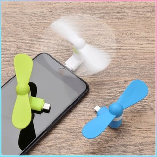 Quạt Làm Mát Điện Mini 3 Trong 1 Di Động Cho IPhone Xiaomi Huawei Android Điện Thoại Di Động Type-c Micro USB Cổng IPhone Quạt Mini 2 Trong 1