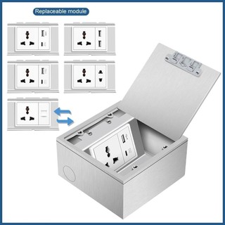 Viswe ổ cắm âm sàn ổ cắm điện âm sàn ổ cắm usb ổ cắm 3 lỗ ổ cắm 2 lỗ，130*130mm ổ cắm lật