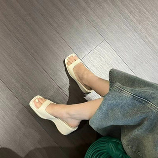 Whbyzwhcb Nâng Cao Flip-Flops Nữ Giày Sandal Thời Trang Màu Trắng Giày Nêm Dép Pháp Dép Đi Biển