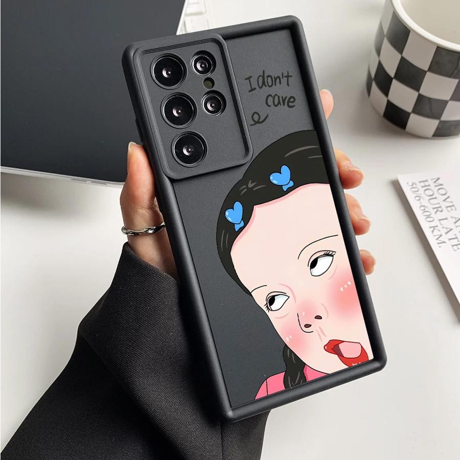 Cô Gái Dễ Thương Ngộ nghĩnh Ốp Lưng Điện Thoại Samsung Galaxy S25 S23 S24 Ultra S20 S21 FE S22Plus 2
