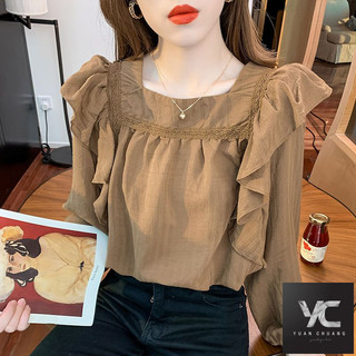  Áo Sơ Mi Voan Dài Tay Nữ Xuân Thu Phong Cách Mới Thời Trang Top Áo Sơ Mi Đáy Thời Trang