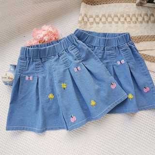 Quần Short Bé Gái Mùa Hè Mỏng Phong Cách Năm Điểm Trẻ Em Quần Jean Mùa Hè Thời Trang Ngoài Mặc Quần Giữa Bé Gái Giữa Lớn Trẻ Em Culottes