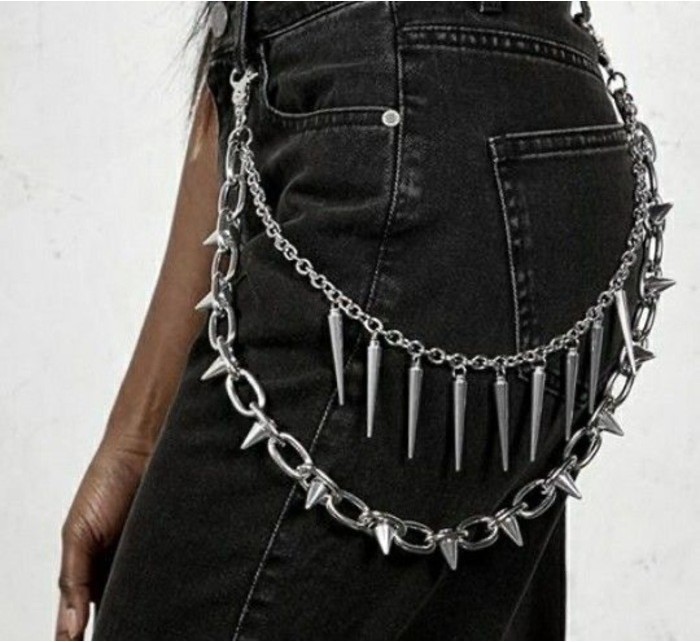 Punk Đinh Tán Dây Xích Quần Hai Lớp Dây Xích Hợp Thời Trang Hip-Hop Đồ Trang Trí ins Dây Thắt Lưng Nữ Sinh Viên Thắt Lưng