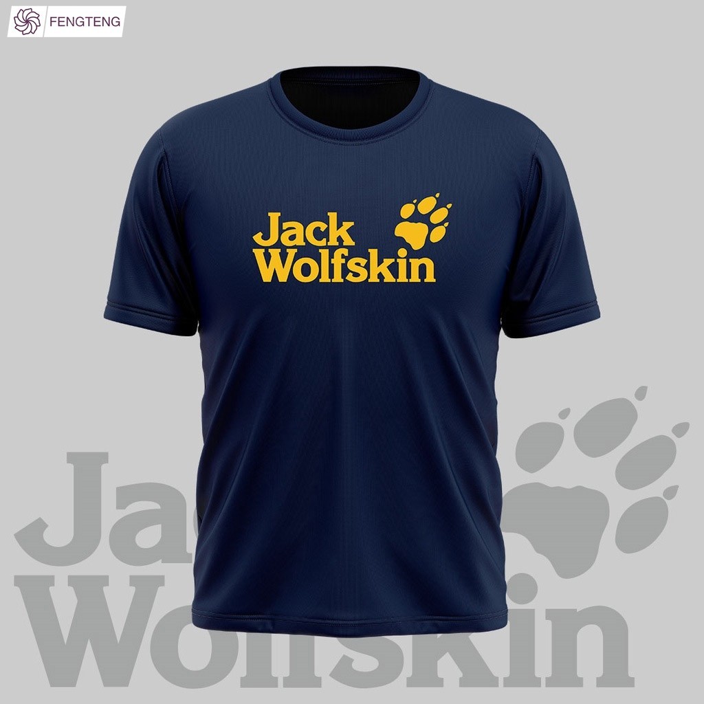 Jack Wolfskin Họa Tiết 3D In Áo Thun Baju Jack Wolfskin Họa Tiết 3D In Microfiber Áo Thun Ngoài Trời