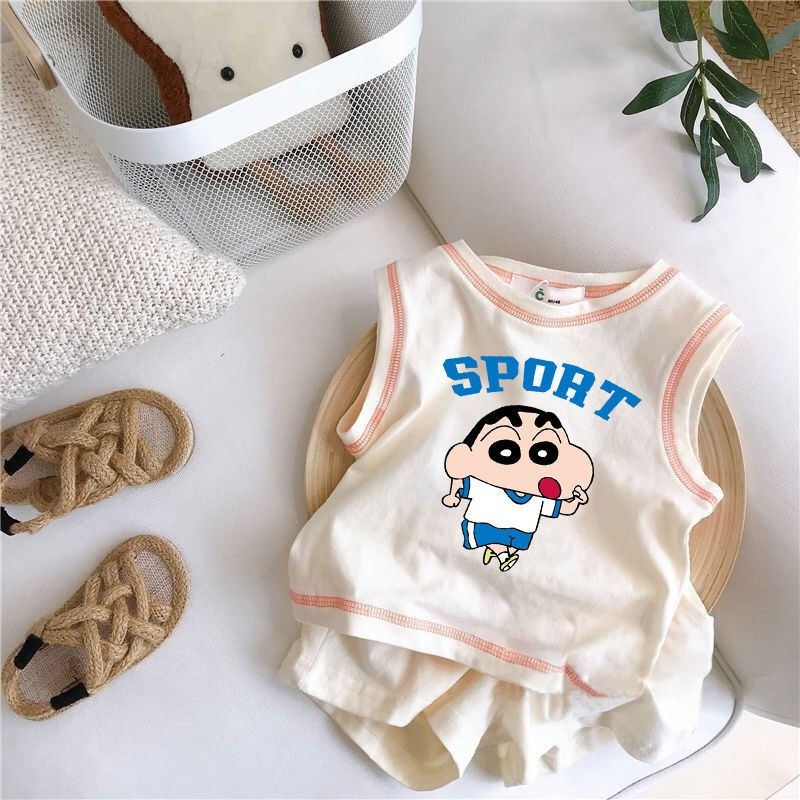 [COMIMO] Bộ đồ phong cách mới mùa hè cho bé trai bé gái Quần short Vest không tay phong cách thể thao size từ 6-20kg