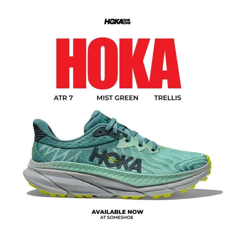 【100% Genuine】HOKA ONE ATR 7 Mist Green Trellis Running Shoes For Unisex Sneakers