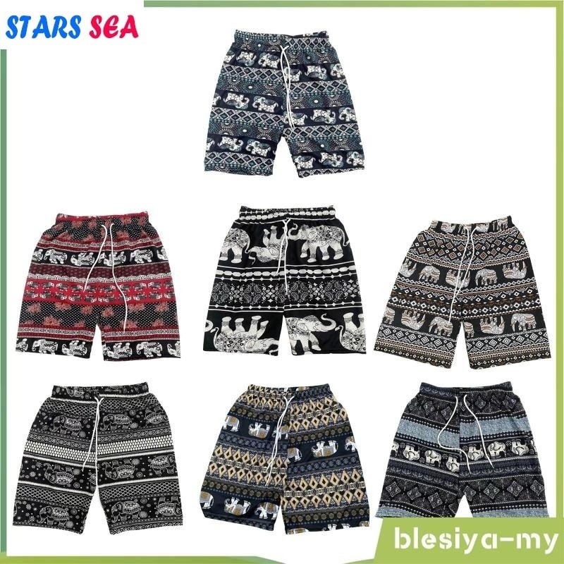 [BlesiyaMY] Quần Short Nam Nữ Quần Áo Boho Thái Lan Voi Quần Ngắn