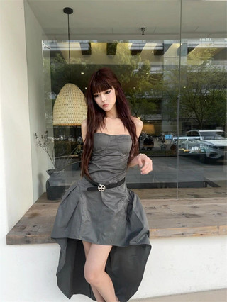 Shanmieleng Phong Cách Mỹ Ngọt Ngào Mát Nóng Nguyên Chất Desire Phong Cách Ống Top Đầm Mùa Hè Phong Cách Mới Niche Thiết Kế Giữa Chiều Dài Váy Nữ Hợp Thời Trang