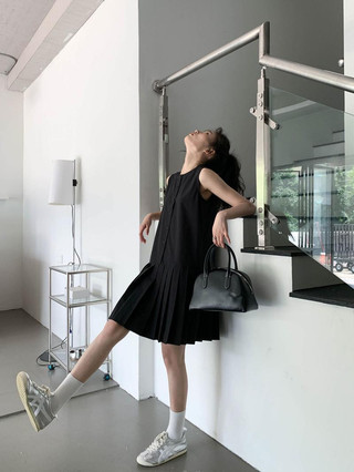 Whbyzwhcb Henry Cổ Áo Không Tay Áo Vest Đầm Nữ Mùa Hè Phong Cách Mới Thiết Kế Xếp Ly Màu Trơn Phù Hợp Với Áo Sơ Mi Đầm