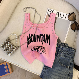  Bé gái Phong cách mới Pit Strip Slings Middle Big Kids Eoless Dancing Top Summer Đính cườm Vest In ngắn