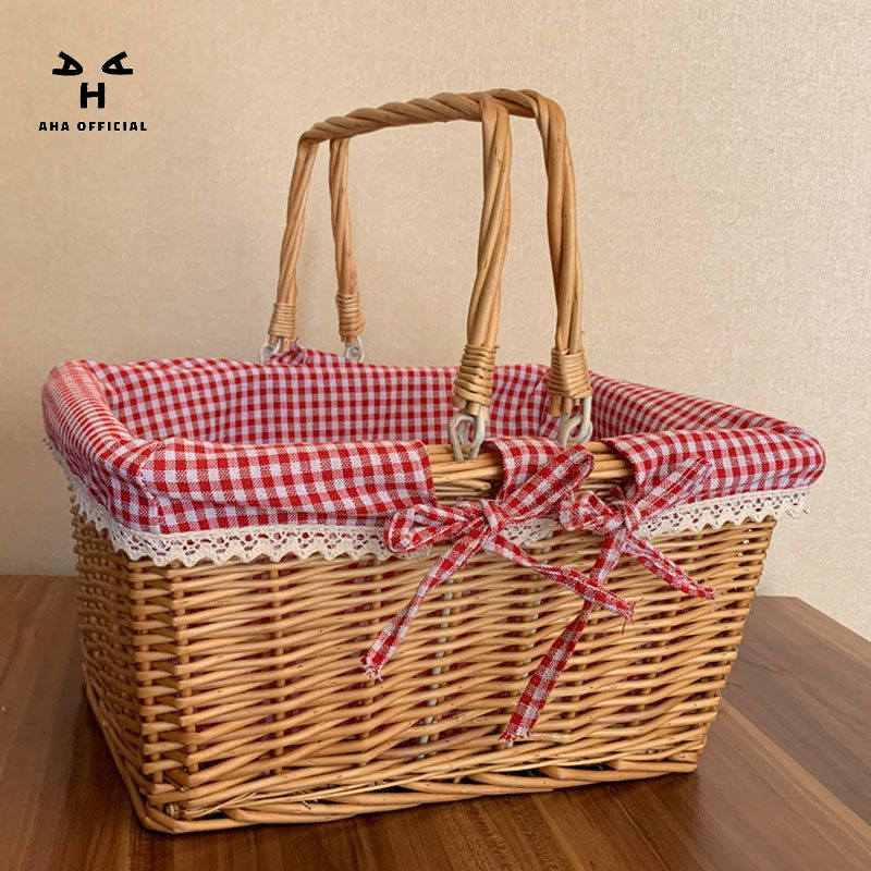 Giỏ Mây Di Động Phong Cách Nhật Bản Mua Sắm Giỏ Đựng Trứng Giỏ Mua Sắm Giỏ Quà Nhỏ Giỏ Trái Cây Giỏ Dã Ngoại