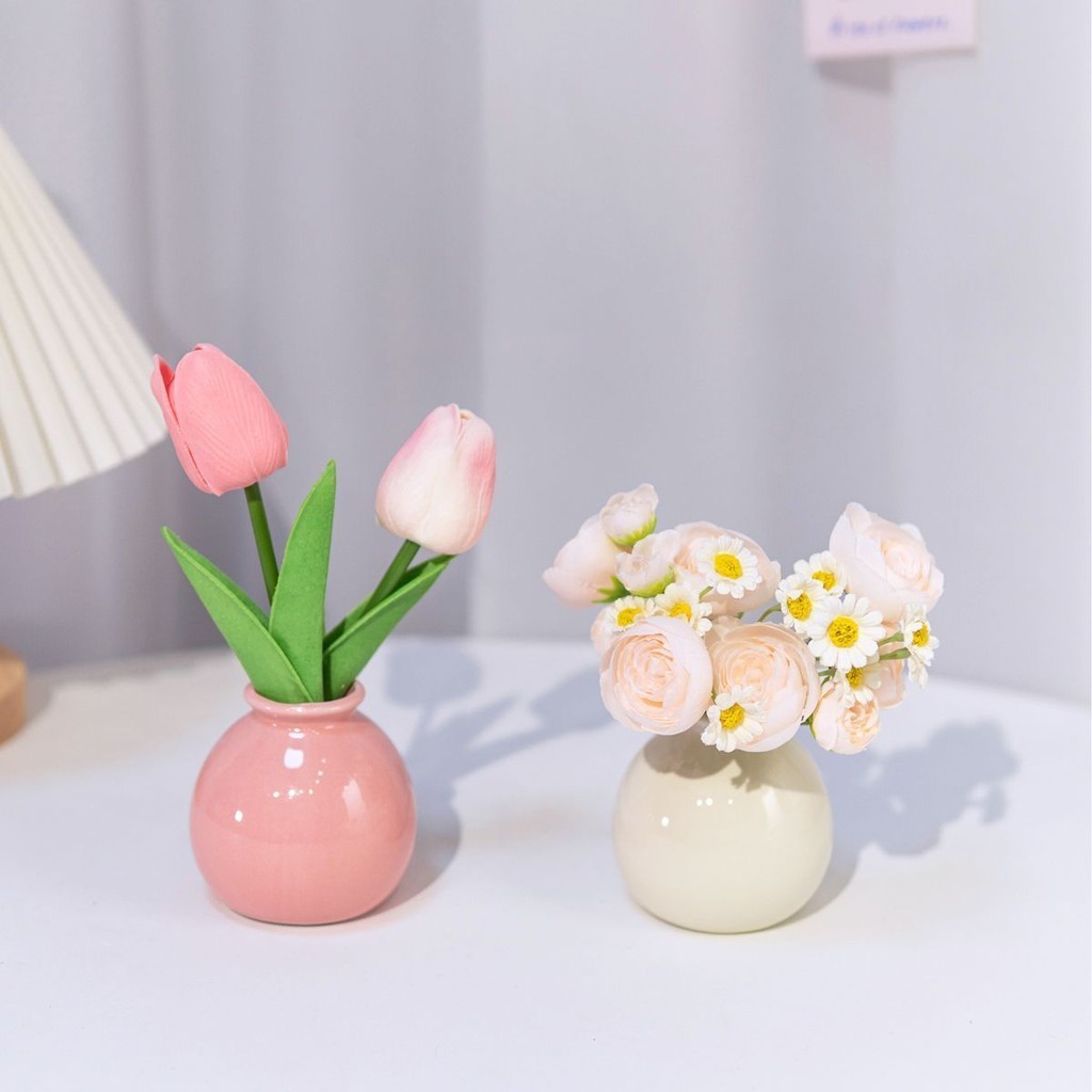 Đầy Màu Sắc Gốm Mini Bình Cà Phê Hoa Nhỏ Hoa Giả Hoa Nhân Tạo Trang Trí Nhà Cửa Văn Phòng Bàn Nhỏ