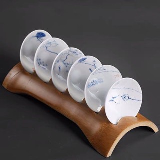 Cốc trà gốm Mũ cốc [Giảm giá 32%] Master Cup Mũ sứ trắng vẽ tay Cốc gốm Kung Fu Cốc trà nhỏ Cốc đơn Cốc trà Master Cup Bộ trà Trà Bộ bát trà