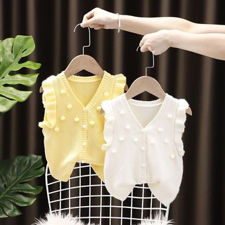 Áo Len Bé Gái Áo Vest Thời Trang Xuân Thu Trẻ Em Cardigan Áo Khoác Ngoài Dễ Thương Áo Khoác Hợp Thời Trang