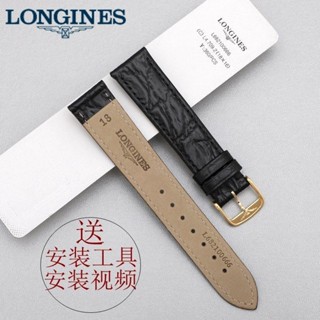 Dây đeo đồng hồ Longines Jialan chính hãng Da thật dành cho nam và nữ 13 18 20mm Thắt lưng đồng hồ siêu mỏng tráng lệ họa tiết cá sấu