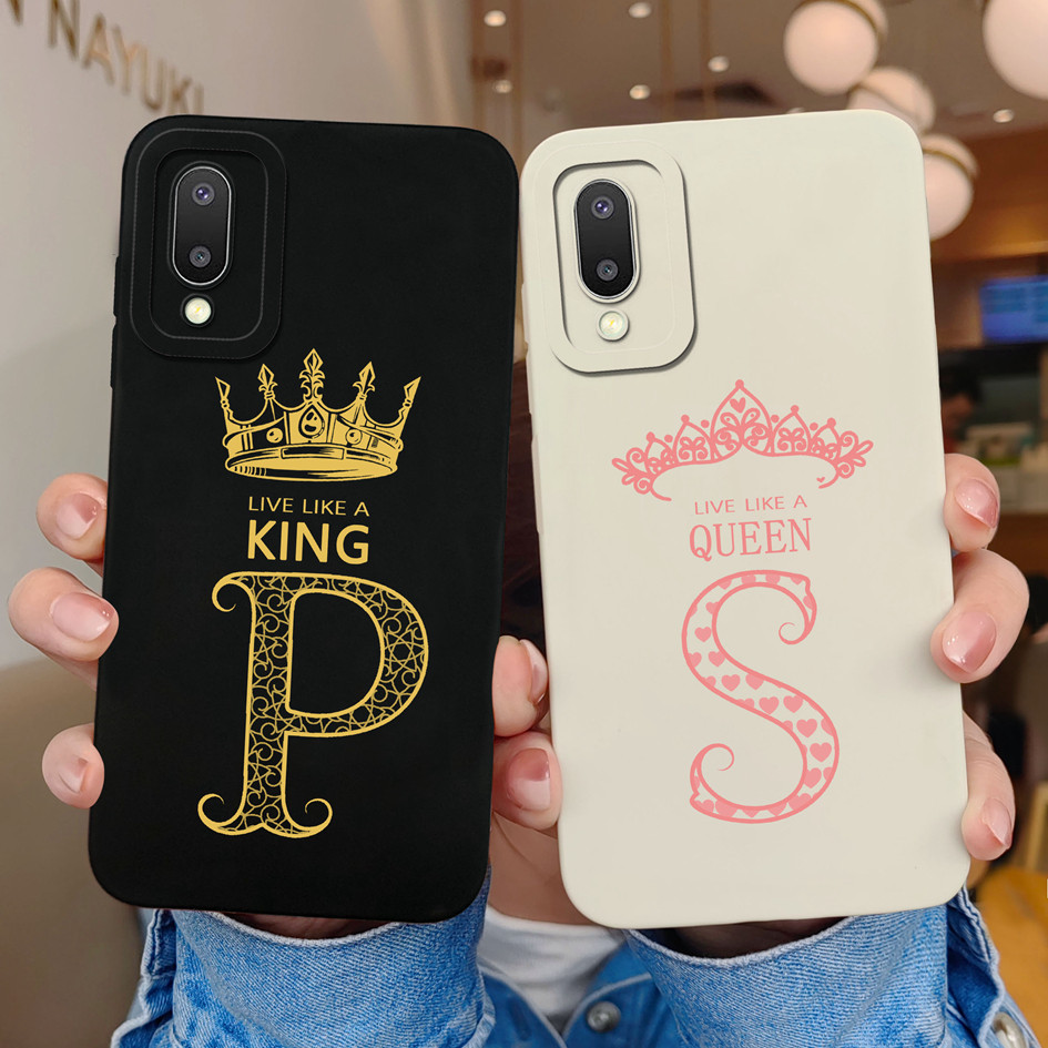Ốp Điện Thoại Cho Samsung Galaxy A02 A02S M02 M02S Matte Cover Thời Trang Vương Miện Chữ Bảo Vệ Came