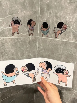 Crayon Shin-chan Tắm Miếng Dán Phòng Tắm Lớn Chống Thấm Nước Hoạt Hình Dán Tường Phòng Tắm Vệ Sinh Miếng Dán Nhà Vệ Sinh Ngói Stic