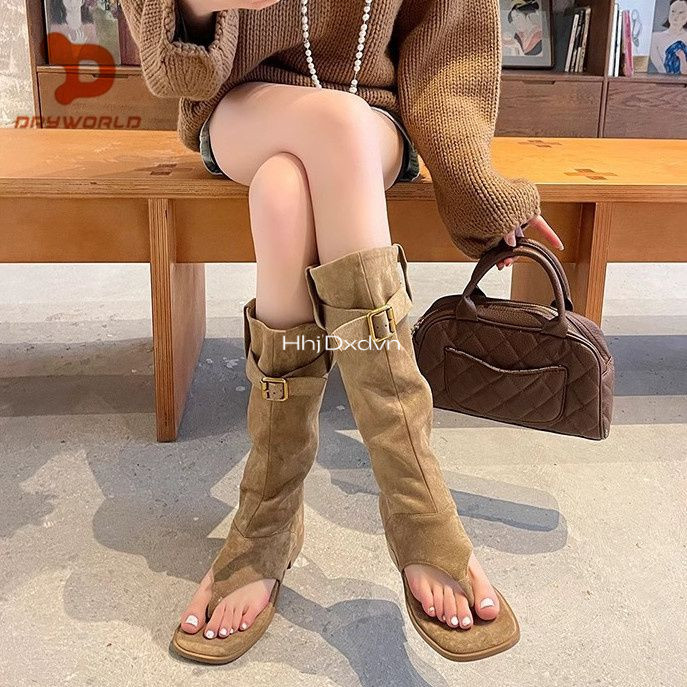 Dép xỏ ngón ngón hở mũi Bohemian Beach Roman Sandals Cảm giác cao cấp dành cho nữ