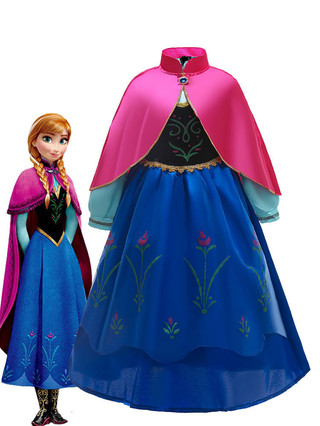 Bé gái mùa thu đông frozen anna công chúa frozen anna đầm bé gái đầm cosplay