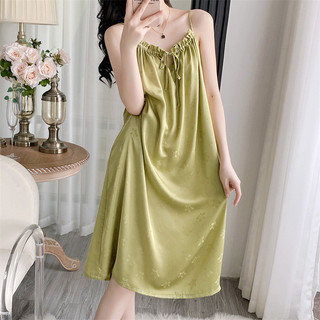 2024 mới váy ngủ nữ mùa hè băng lụa mỏng sling treo pyjama