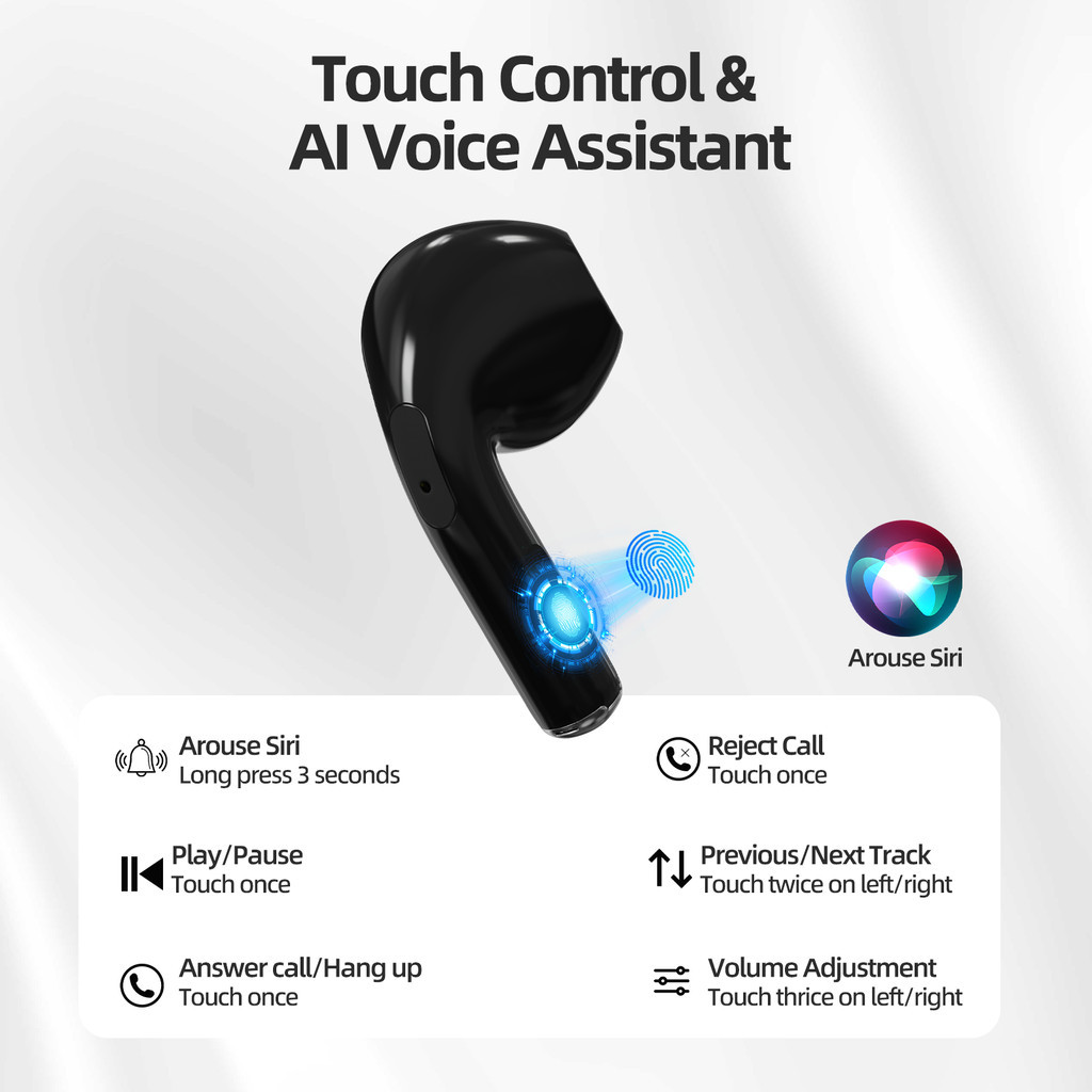 GOOJODOQ Tai nghe không dây GOOOJODEQ BT5.3 Tự động ghép đôi Comfort Fit Âm thanh Hi-Fi Điều khiển cảm ứng Type-C Sạc pin 25mAh / 180mAh | BigBuy360 - bigbuy360.vn