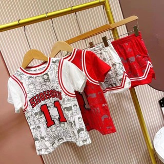 [Ưu đãi đặc biệt] Bộ đồ đồng phục bóng rổ trẻ em mùa hè Big Kids Sports Slam Dunk Jersey Đẹp trai