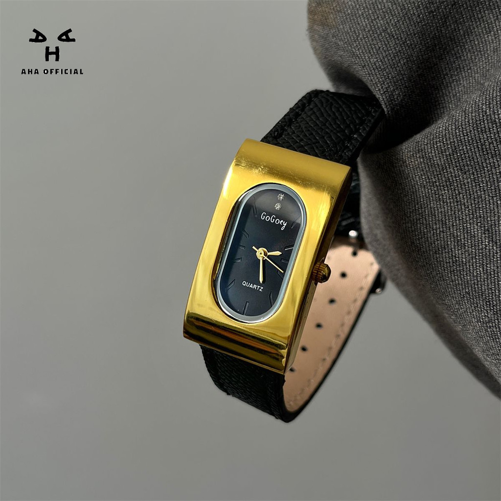 Phong Cách Trung Cổ Vỏ Thép Hình Chữ Nhật Nữ Nhẹ Sang Trọng Niche Cao Cấp Nữ 2025 Đồng Hồ Thạch Anh Phong Cách Mới