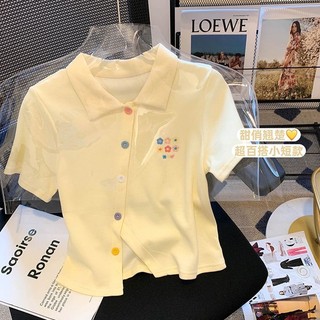  Áo thun ngắn tay cổ POLO cho bé gái Mùa hè Phong cách mới Slim-Fit Top Girls Big Kids All-