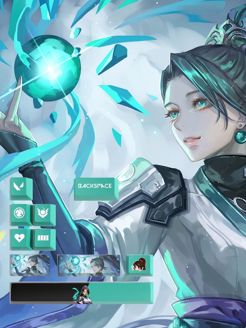 Hợp đồng đáng sợ Keycap Sage 10 Chìa khóa Valorant Sage Keycap Valorant Game Keycap