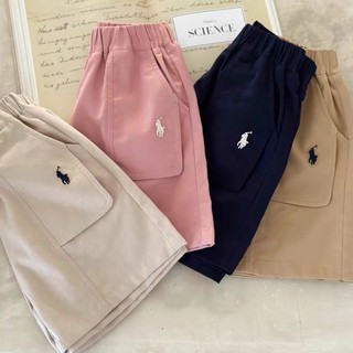 Lan ~ Quần Short Màu Trơn Trẻ Em Phong Cách Mỏng Mùa Hè Bé Trai Bé Gái Dạo Phố Quần Crop Phong Cách Nhật Bản Hợp Thời Trang Quần Thể Thao Cho Bé Nữ Rời