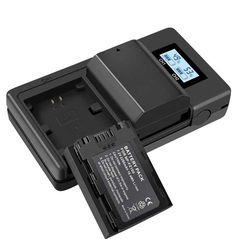 ️ USB LCD Smart Fz100-C Pin Camera Sạc Kép Nhanh Cho Np-Fz100 Bc-Qz1 9 A9 Alph
