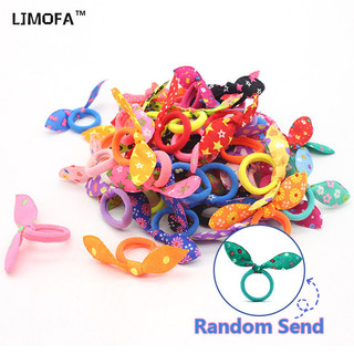 Ljmofa Kids Băng Đô Cho Trẻ Em Tai Thỏ Dễ Thương Phụ Kiện Tóc Cô Gái Chấm Bi Hoa Vải Đầu