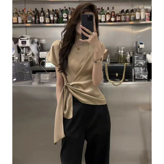 Áo Sơ Mi Không Đều Nữ Mùa Hè Mới Thời Trang Phong Cách Hàn Quốc Nhẹ Sang Trọng Giảm Béo Trơn Top