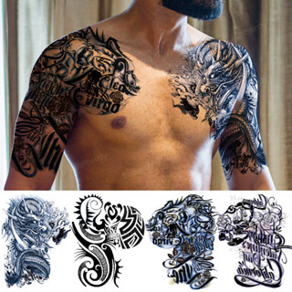  Lớn Lớn Lớn Tạm Thời Hình Xăm Miếng Dán Vai Cánh Tay Ngực Nam Trưởng Thành Cơ Thể Nghệ Thuật Hình Xăm Rồng Lớn Hoa Cá Chép Hoa Hình Xăm Thực Tế Chống Thấm Nước 