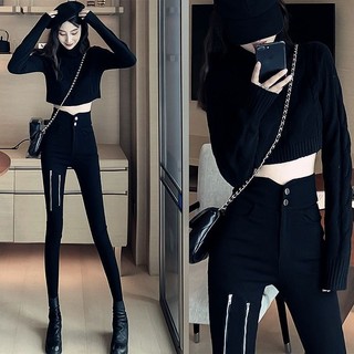 Cao cấp bút chì magic co giãn mỏng hơn nhìn phù hợp với quần legging nữ mặc ngoài đen skinny trou